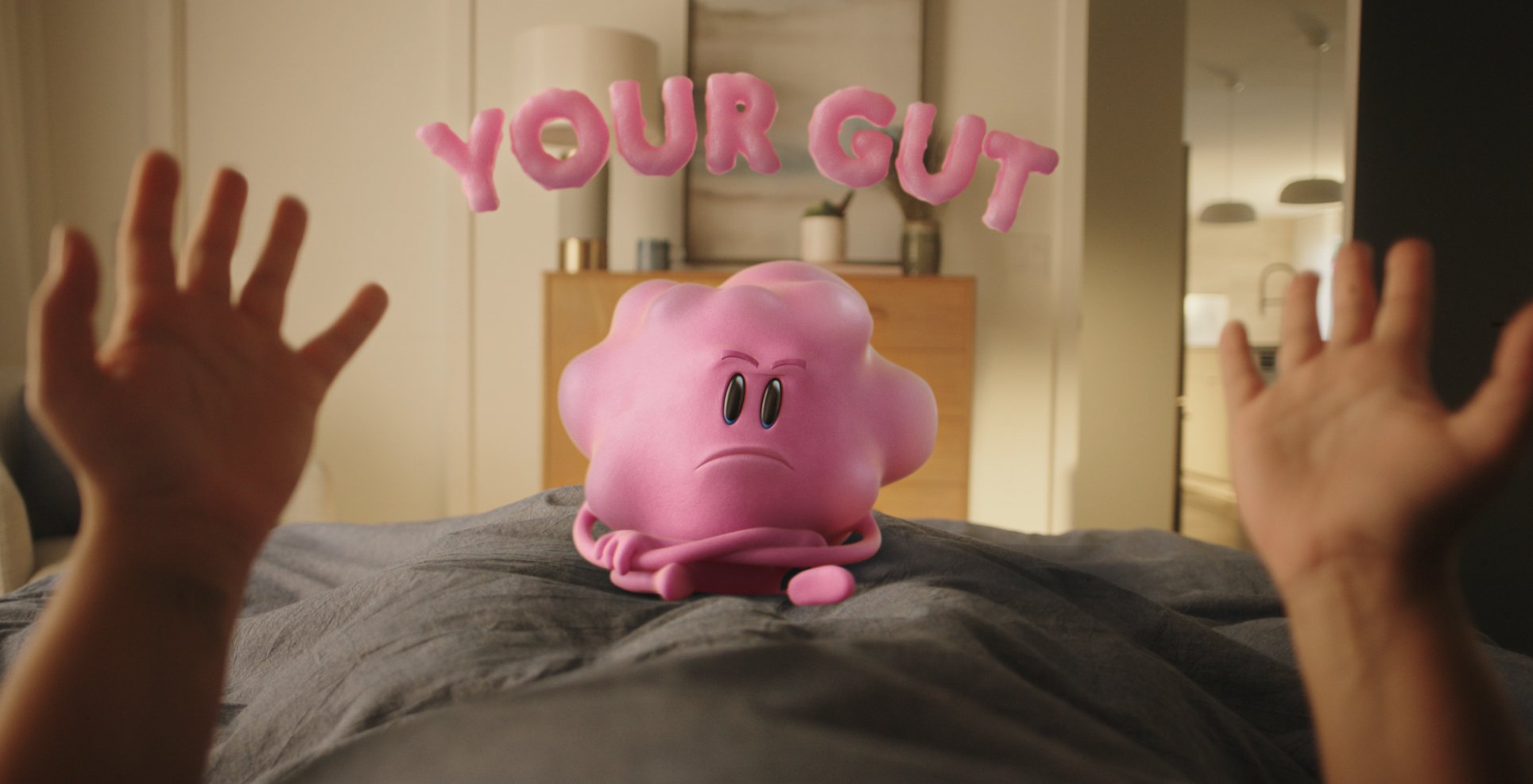 RELISTOR® (methylnaltrexone bromide) MU-MAN sitting on bed under "Your Gut" text